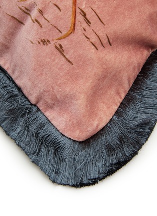 Detail View - Click To Enlarge - HOUSE OF HACKNEY - Love Letter Medium Fringe Velvet Cushion — Tourmaline