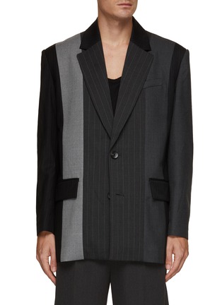 Main View - Click To Enlarge - FENG CHEN WANG - Single Breasted Notched Lapel Panelled Blazer