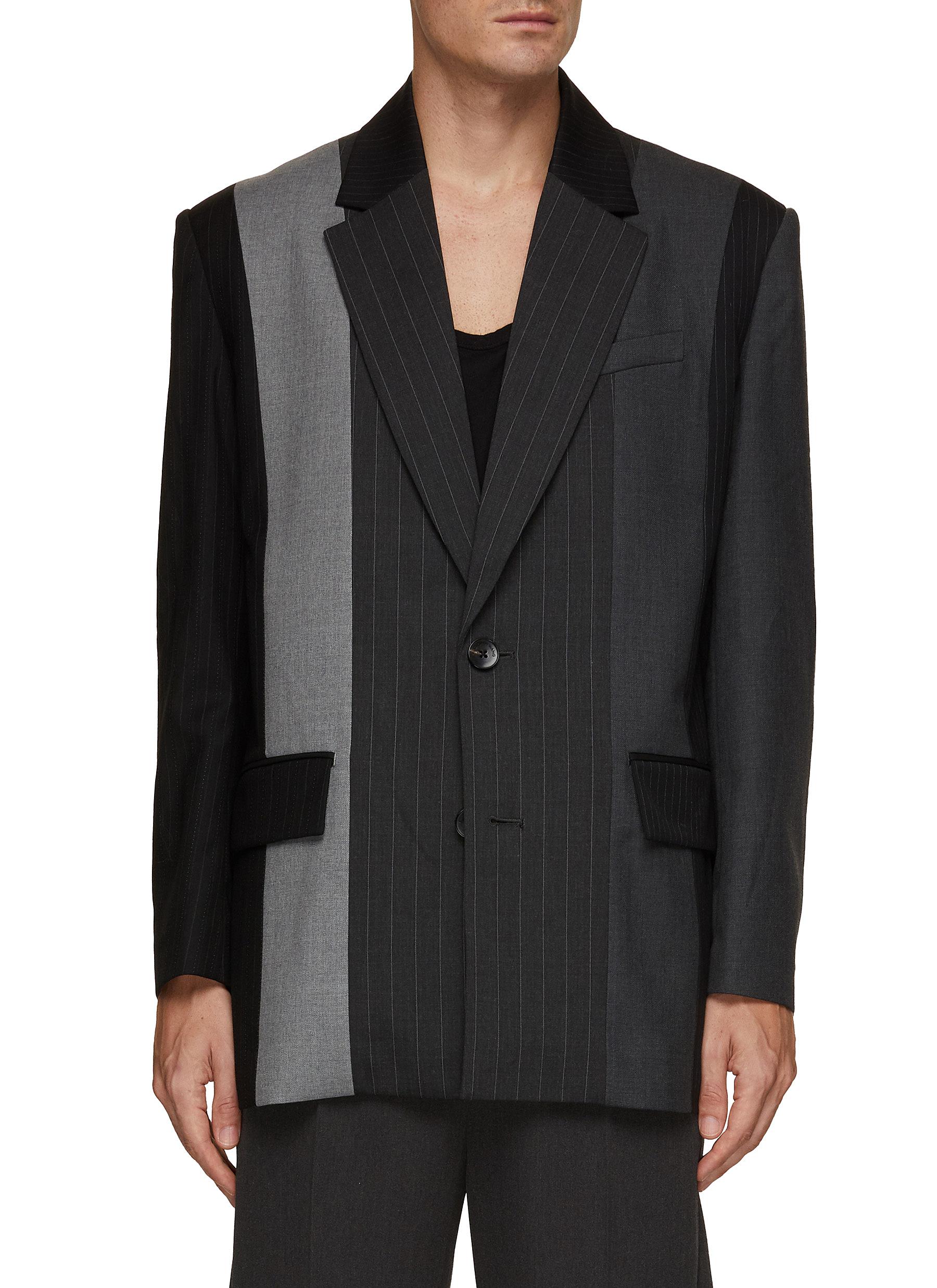 Single Breasted Notched Lapel Panelled Blazer
