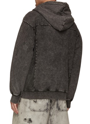 Back View - Click To Enlarge - FENG CHEN WANG - Washed Patchwork Zip Up Hoodie