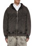 Main View - Click To Enlarge - FENG CHEN WANG - Washed Patchwork Zip Up Hoodie