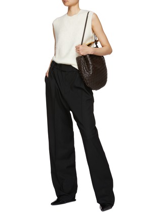 Figure View - Click To Enlarge - BOTTEGA VENETA - Elastic Waistband Wool Twill Pants