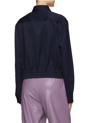 Back View - Click To Enlarge - BOTTEGA VENETA - Grain De Poudre Elastic Waist Shirt