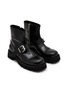 Detail View - Click To Enlarge - MM6 MAISON MARGIELA - Buckle Strap Leather Boots