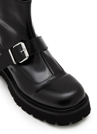 Detail View - Click To Enlarge - MM6 MAISON MARGIELA - Buckle Strap Leather Boots