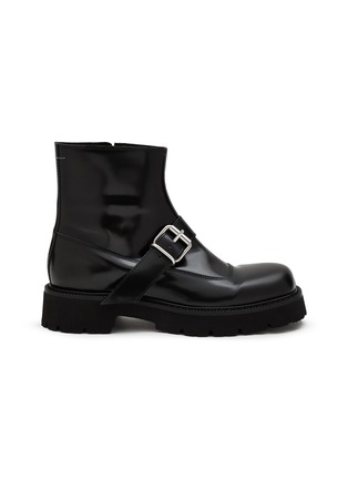 Main View - Click To Enlarge - MM6 MAISON MARGIELA - Buckle Strap Leather Boots