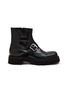 Main View - Click To Enlarge - MM6 MAISON MARGIELA - Buckle Strap Leather Boots