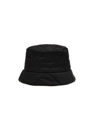 Figure View - Click To Enlarge - PRADA - Enamelled Metal Triangular Logo Quilted Bucket Hat