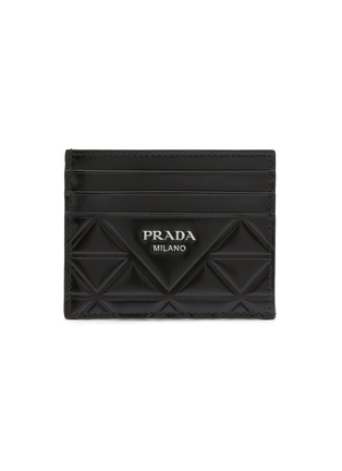 Main View - Click To Enlarge - PRADA - Brushed Leather Cardholder