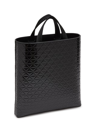 Detail View - Click To Enlarge - PRADA - Embossed Triangle Leather Tote Bag