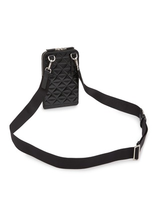 Detail View - Click To Enlarge - PRADA - Embossed Triangle Leather Smartphone Case