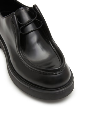 Detail View - Click To Enlarge - PRADA - Black Leather Derby Shoes