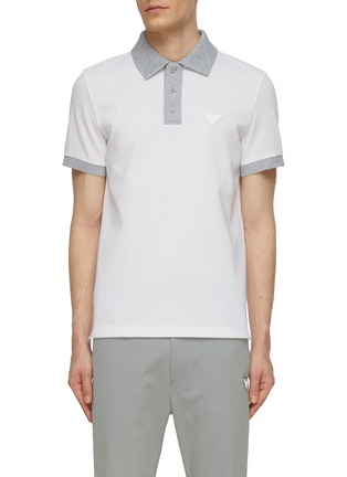 Main View - Click To Enlarge - SOUTHCAPE - Knit Collar Polo Neck
