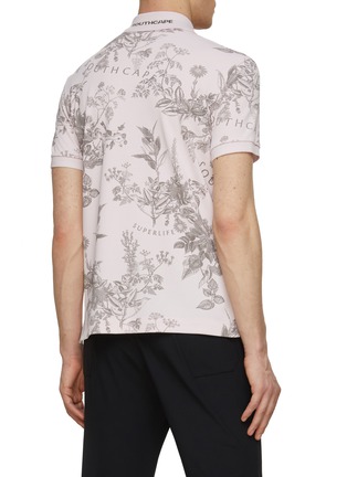 Back View - Click To Enlarge - SOUTHCAPE - Art Nouveau Plant Pattern Polo Shirt