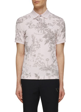 Main View - Click To Enlarge - SOUTHCAPE - Art Nouveau Plant Pattern Polo Shirt
