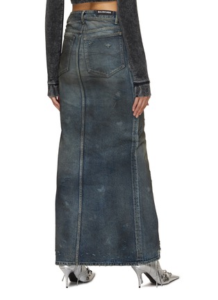 Back View - Click To Enlarge - BALENCIAGA - Washed Denim Maxi Skirt