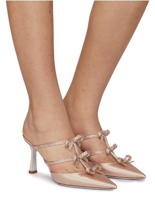 Figure View - Click To Enlarge - RENÉ CAOVILLA - 80 Embellished Satin Mules