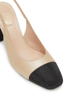 Detail View - Click To Enlarge - RENÉ CAOVILLA - 80 Strass Embellished Leather Slingback Pumps