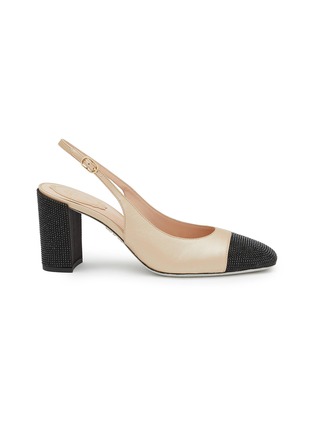 Main View - Click To Enlarge - RENÉ CAOVILLA - 80 Strass Embellished Leather Slingback Pumps