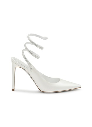 Main View - Click To Enlarge - RENÉ CAOVILLA - 80 Strass Embellished Buckled Bow Sandals