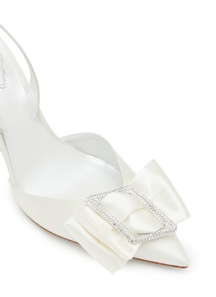 Detail View - Click To Enlarge - RENÉ CAOVILLA - 80 Strass Embellished Buckled Bow Slingback Pumps