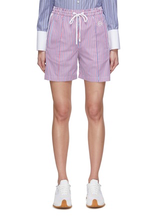 Main View - Click To Enlarge - LOEWE - Striped Poplin Tracksuit Shorts