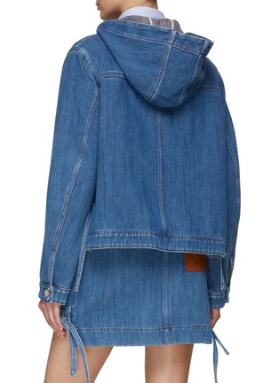 Back View - Click To Enlarge - LOEWE - Hooded Denim Workwear Jacket