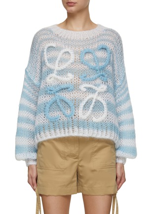 Main View - Click To Enlarge - LOEWE - Anagram Braided Appliqué Knit Sweater