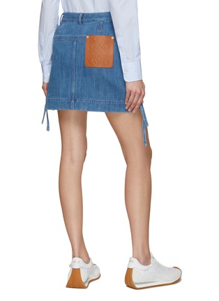 Back View - Click To Enlarge - LOEWE - Anagram Patch Denim Mini Skirt