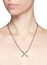 Detail View - Click To Enlarge - CORE JEWELS - 'Mobius' black diamond ruthenium plated 18k gold large cross pendant necklace