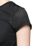 Detail View - Click To Enlarge - BETH RICHARDS - 'Haute' perforated mesh cropped T-shirt