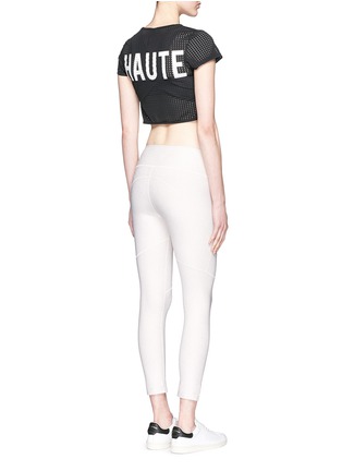 Figure View - Click To Enlarge - BETH RICHARDS - 'Haute' perforated mesh cropped T-shirt