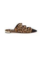 AQUAZZURA Mini Twist Leopard Print Flat Mules Women Lane