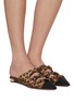 Figure View - Click To Enlarge - AQUAZZURA - Mini Twist Leopard Print Flat Mules