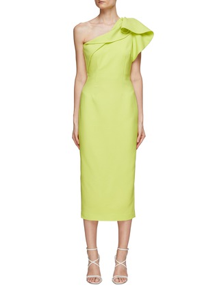 Main View - Click To Enlarge - ROLAND MOURET - One-Shoulder Wool Silk Midi Dress