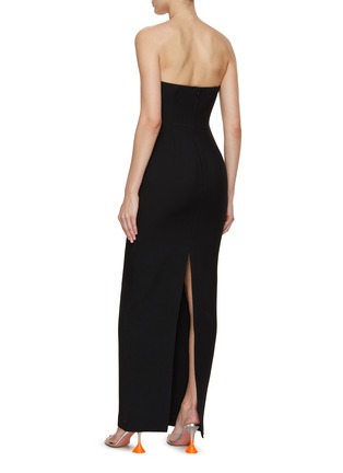 Back View - Click To Enlarge - ROLAND MOURET - Diamante Silk Wool Maxi Dress