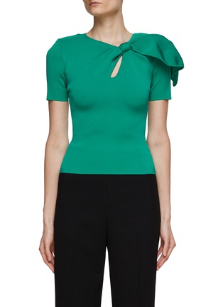 Main View - Click To Enlarge - ROLAND MOURET - Keyhole Front Knit Top
