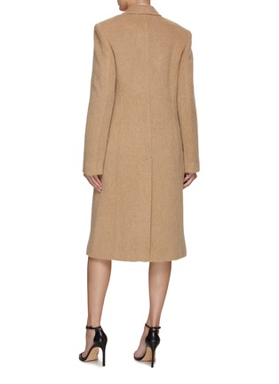 Back View - Click To Enlarge - HELMUT LANG - Hairy Wool Single Breasted Notch Lapel Coat