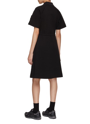 Back View - Click To Enlarge - MONCLER - Half Zip Mixed Material Polo Dress