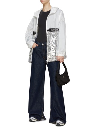 Figure View - Click To Enlarge - MONCLER - Hooded Mirror Nylon Jacket