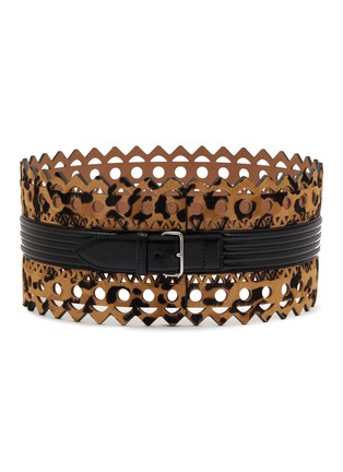 Main View - Click To Enlarge - ALAÏA - Leopard Print Corset Belt