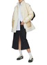 Figure View - Click To Enlarge - MONCLER - Detachable Sleeve Belted Shearling Convertible Jacket