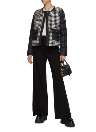 Figure View - Click To Enlarge - MONCLER - Houndstooth Bouclé Panel Puffer Jacket
