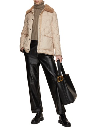 Figure View - Click To Enlarge - MONCLER - Cygne Removable Collar Quilted Jacket