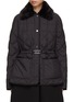 Main View - Click To Enlarge - MONCLER - Removable Fur Collar Belted Jacket