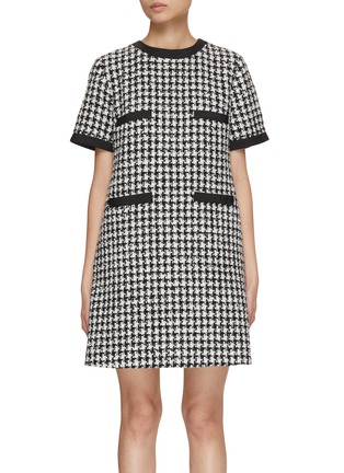 Main View - Click To Enlarge - MONCLER - Houndstooth Bouclé Shift Dress