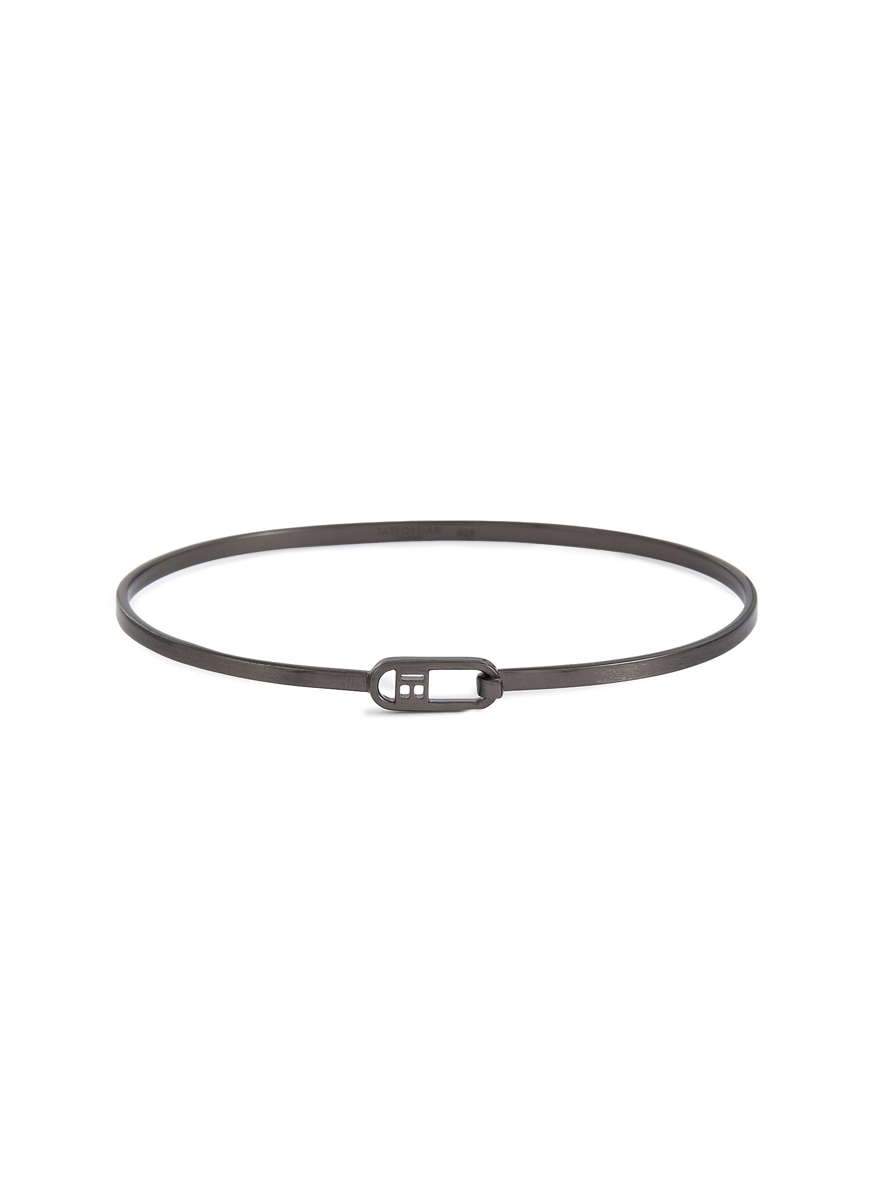 Rhodium-Plated Sterling Silver T-Bangle