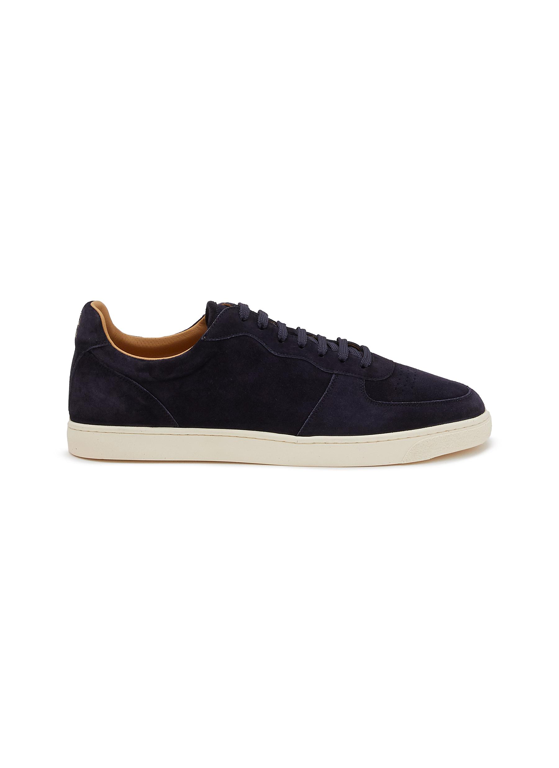 Suede low top sneakers store