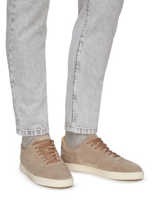 Figure View - Click To Enlarge - BRUNELLO CUCINELLI - Suede Low Top Sneakers