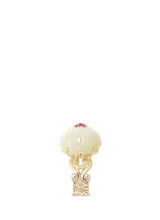 Detail View - Click To Enlarge - SHAOO PARIS - Ruby white jade 18k gold ring
